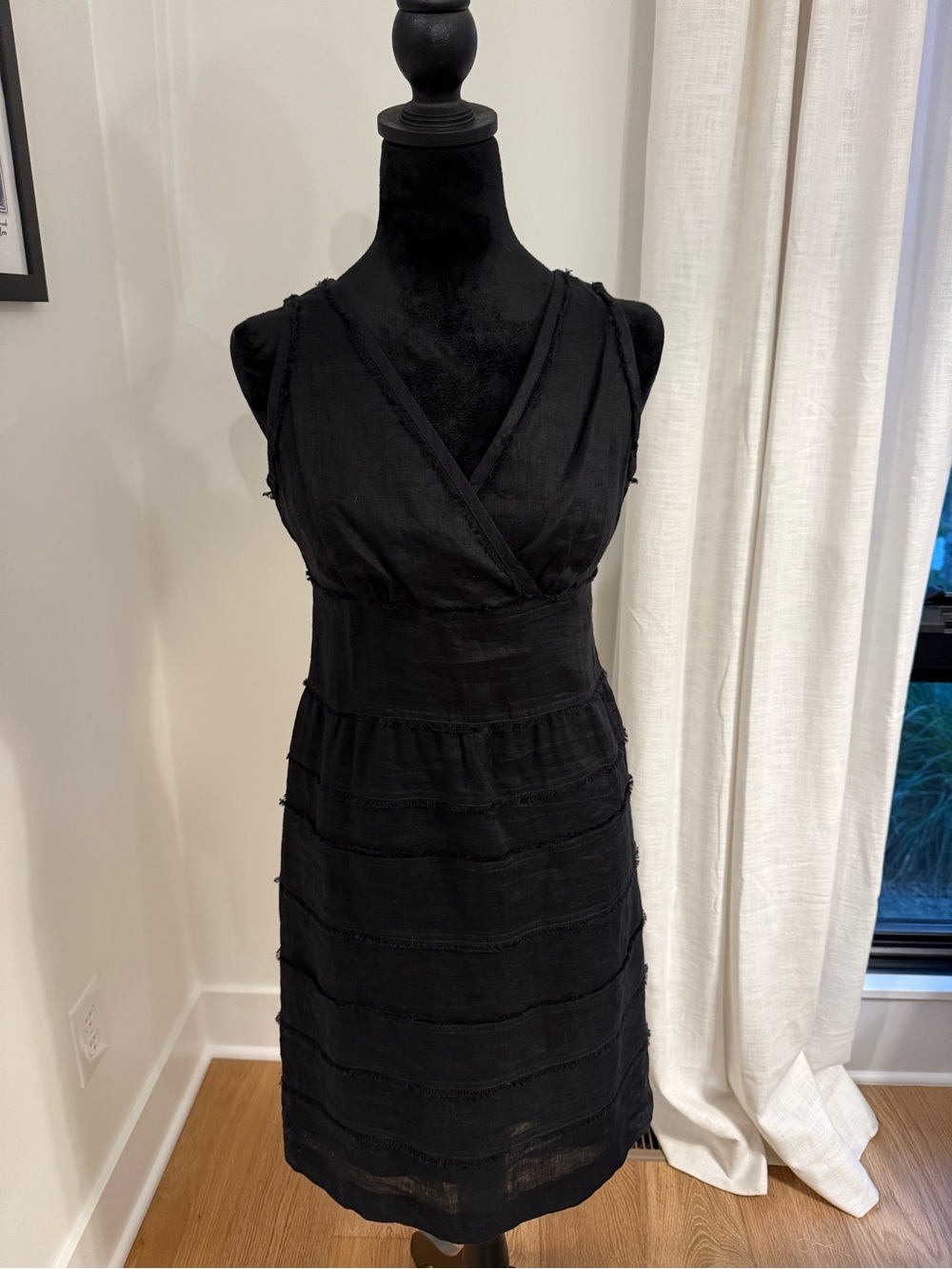 Talbots Black Linen Sleeveless Dress Size 2